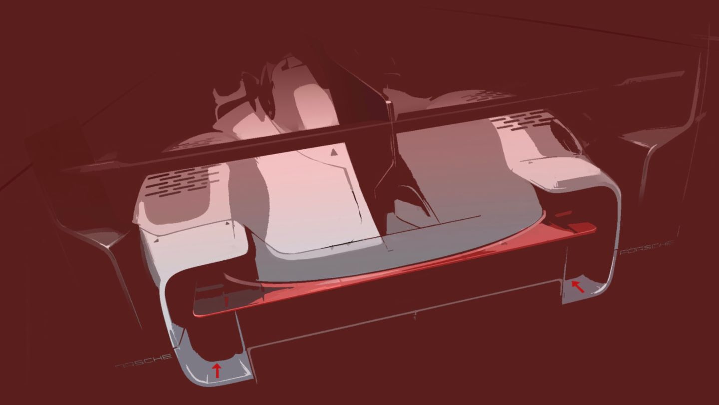 Boceto del prototipo LMDh, 2020, Porsche AG