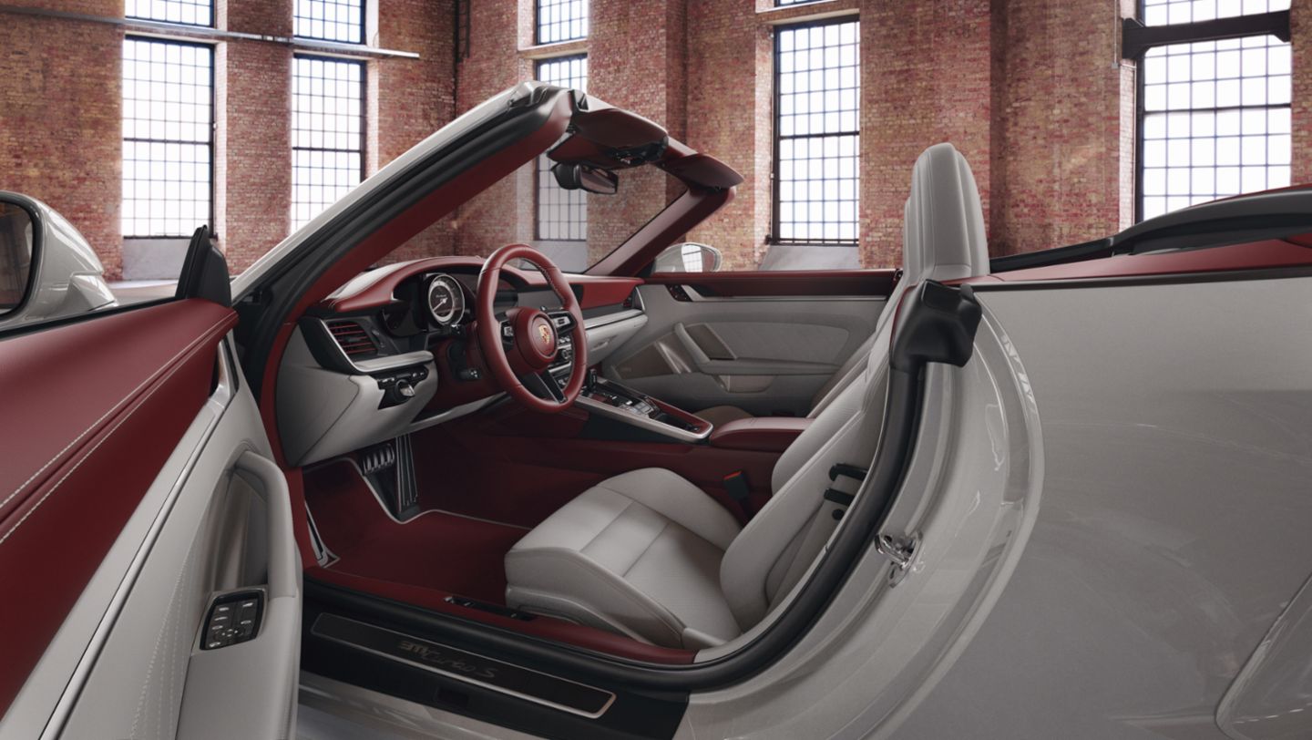 Exclusivo Manufaktur 911 Turbo S Cabriolet, Cuero interior Exclusivo Manufaktur, 2020, Porsche AG