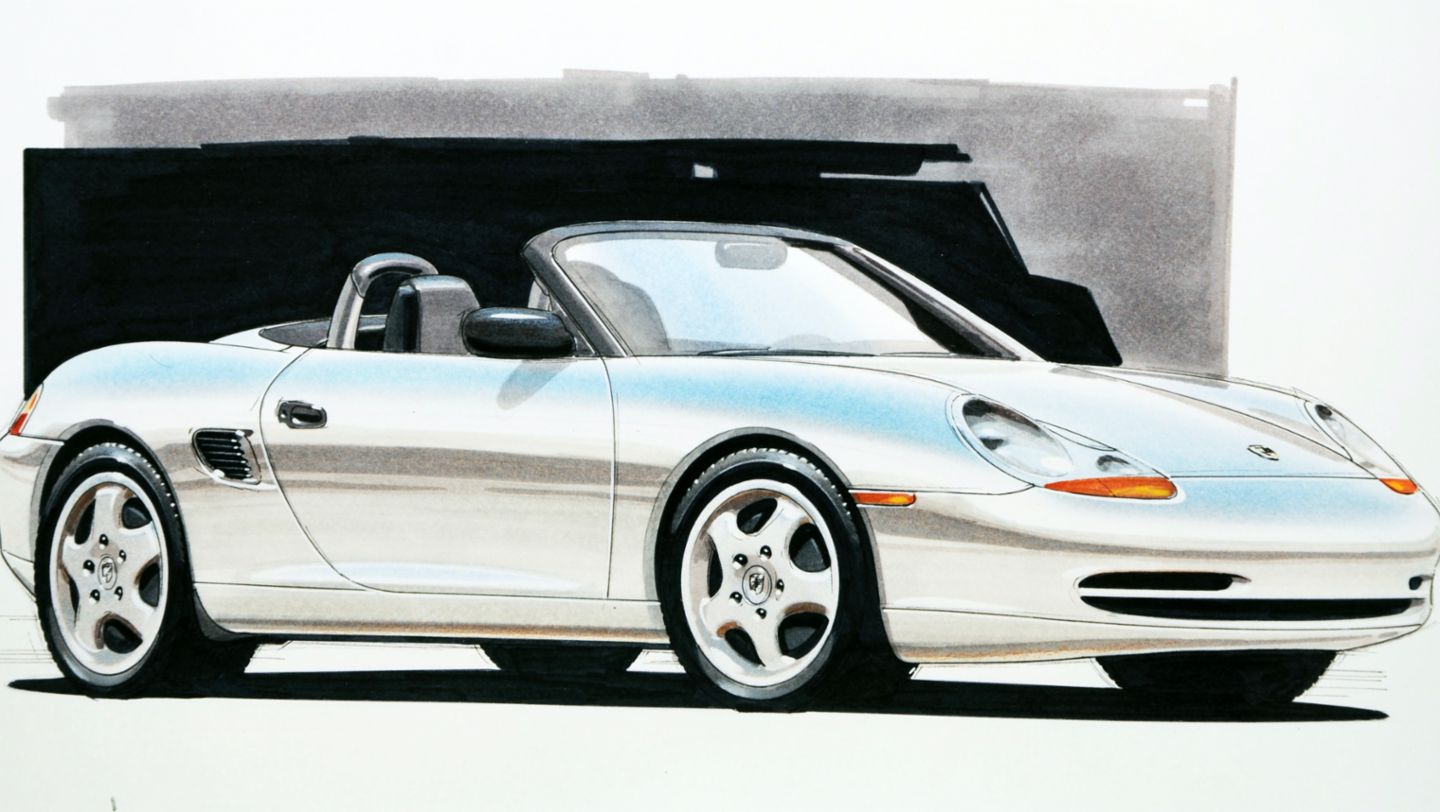 Boxster 986, boceto del diseño, 1992, Porsche AG