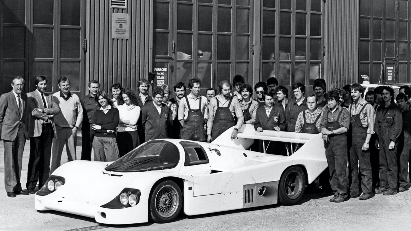 The first 956 for a customer in the racing department in Weissach, 1983, Porsche AG.