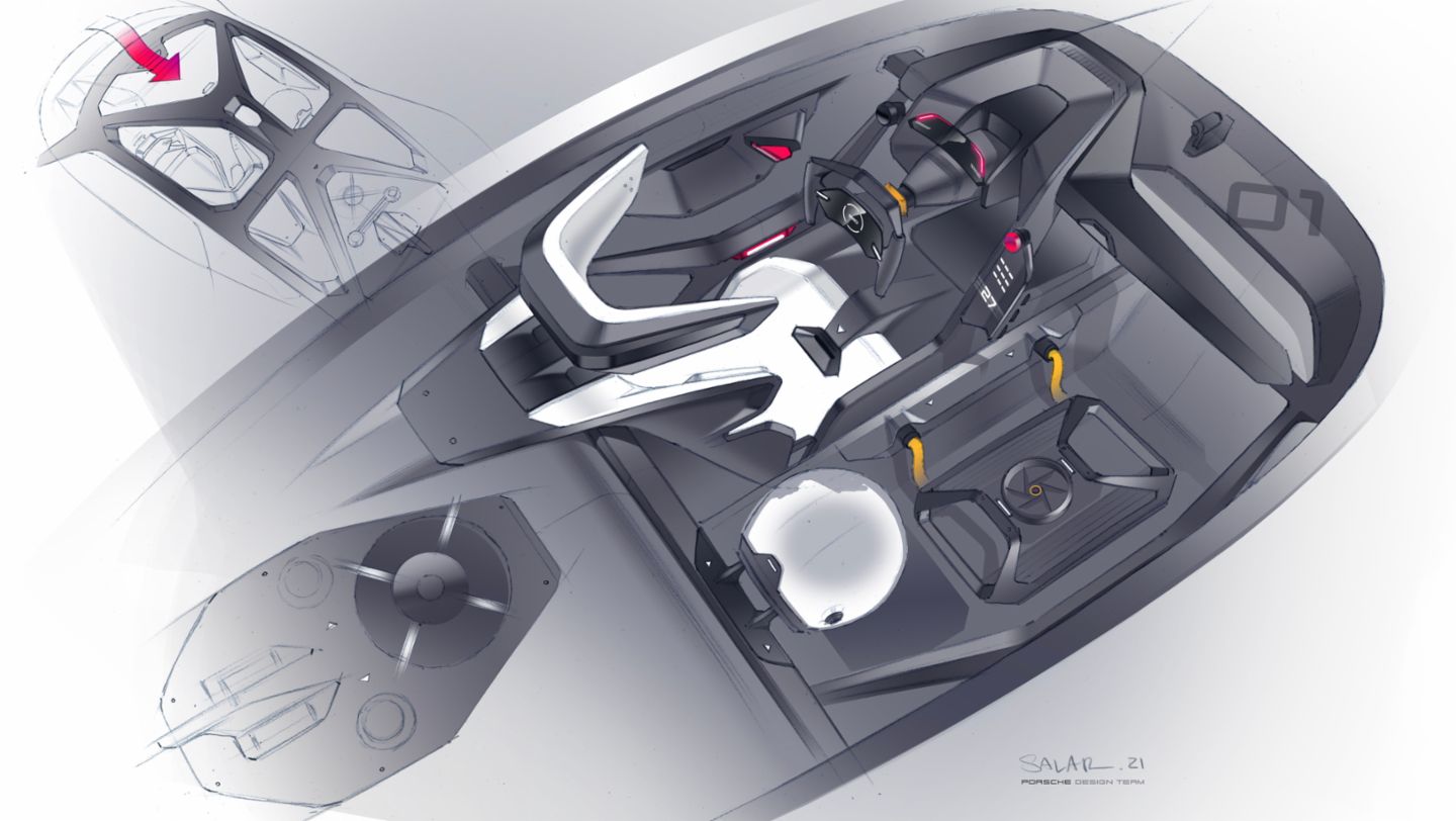 Mission R, boceto del prototipo, 2021, Porsche AG
