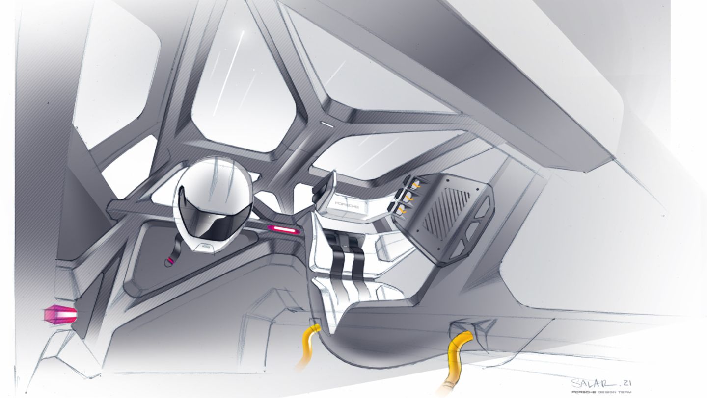 Mission R, boceto del prototipo, 2021, Porsche AG
