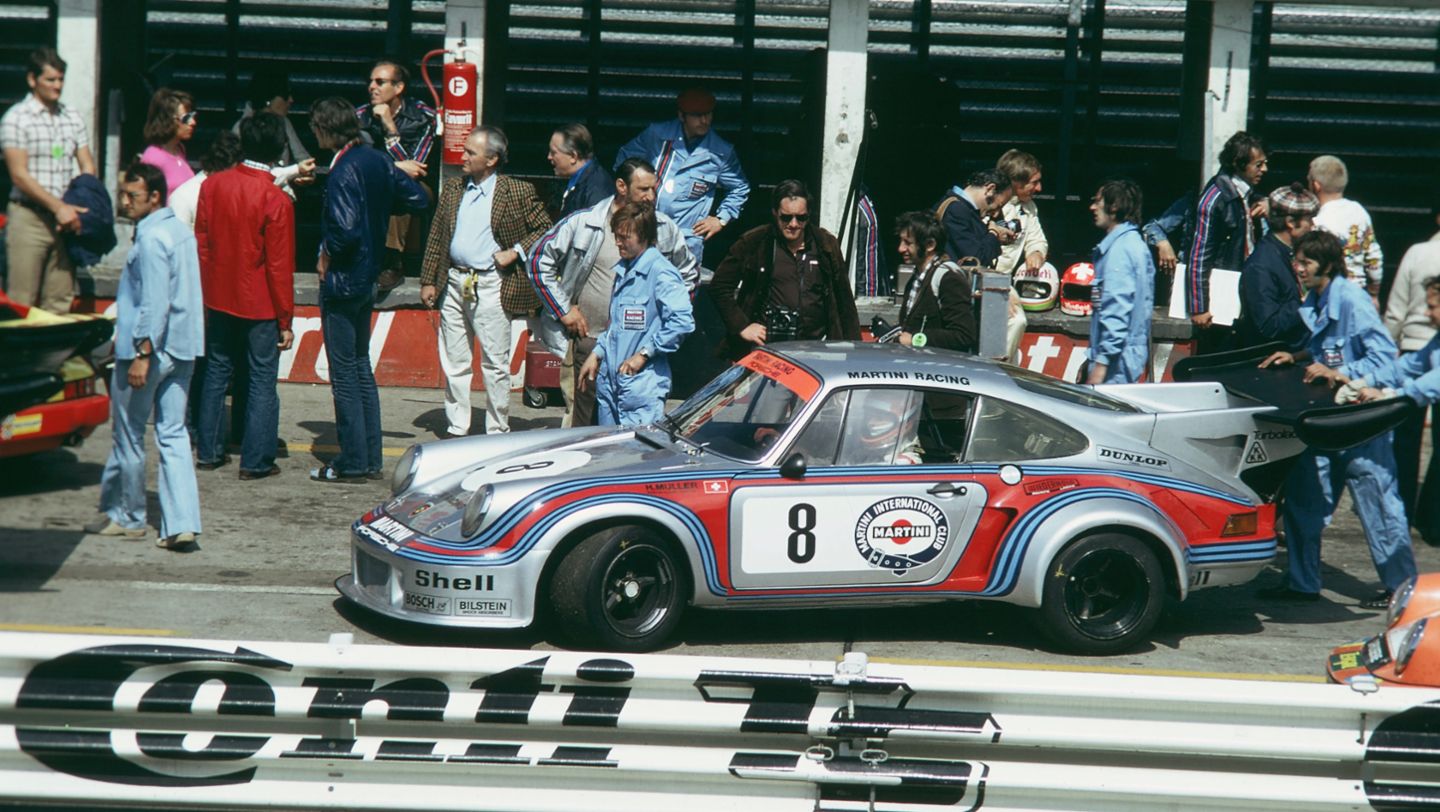 Gijs van Lennep y Herbert Müller (i-d), 911 Carrera RSR Turbo 2, 750 Kilómetros de Nürburgring, 1974; Porsche AG