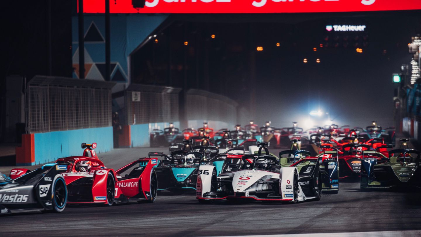 André Lotterer, 99X Electric, E-Prix de Diriyah, carrera 1, 2022, Porsche AG