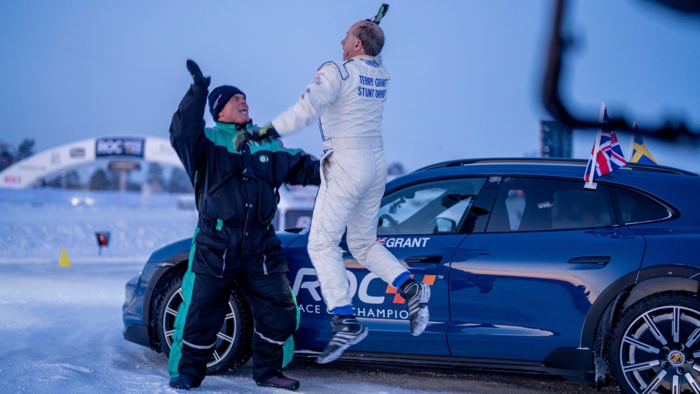 Jan Magnussen, Terry Grant, l-r, Race of Champions, Sweden, 2022, Porsche AG