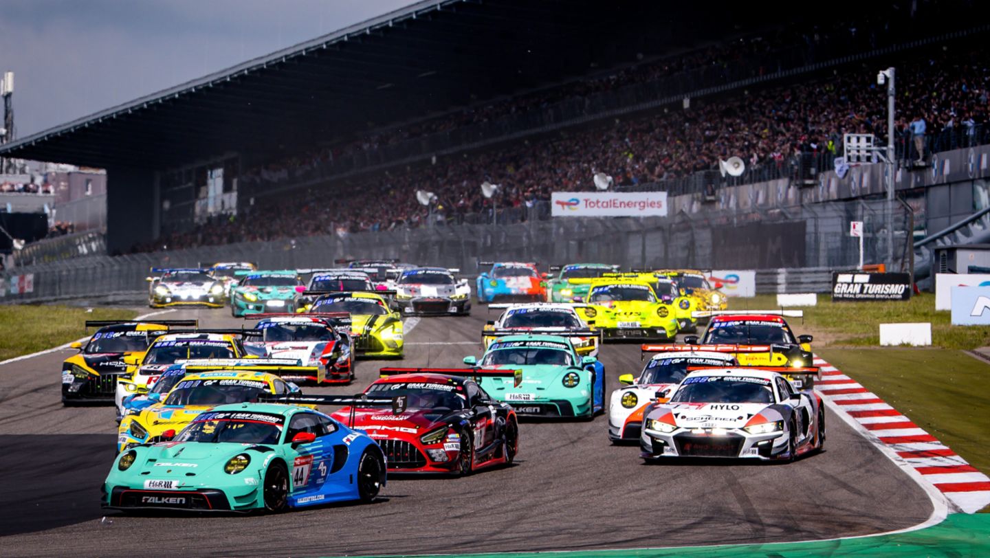 Porsche 911 GT3 R, Falken Motorsports (#44), Joel Eriksson (S), Tim Heinemann (D), Nico Menzel (D), Martin Ragginger (A), Nürburgring 24 hours, 2023, Porsche AG