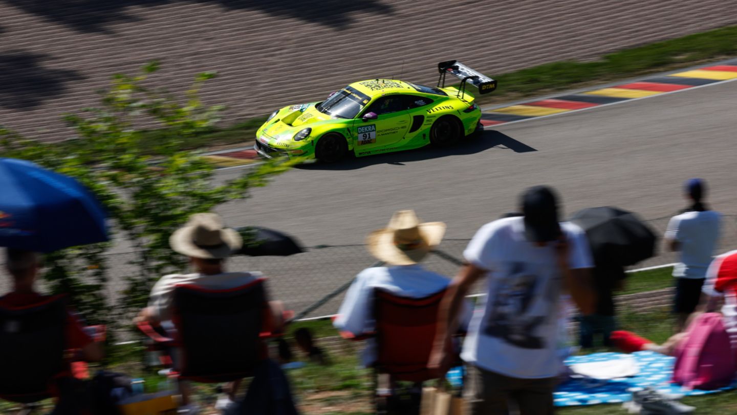 Porsche 911 GT3 R, Manthey EMA (#91), Thomas Preining (A), DTM, Sachsenring, 2023, Porsche AG