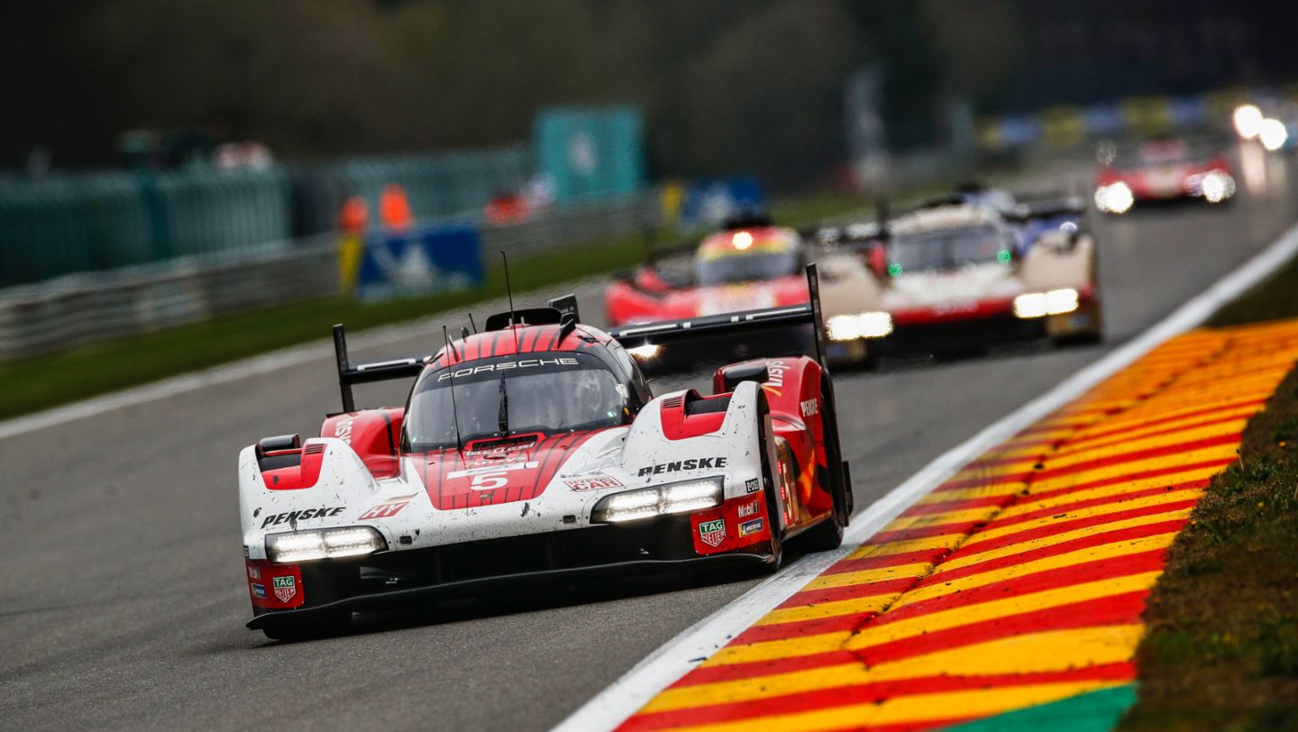 Dane Cameron, Michael Christensen, Frederic Makowiechi, Porsche 963, Porsche Penske Motorsport, FIA WEC, Spa-Francorchamps, Belgium, 2023, Porsche AG