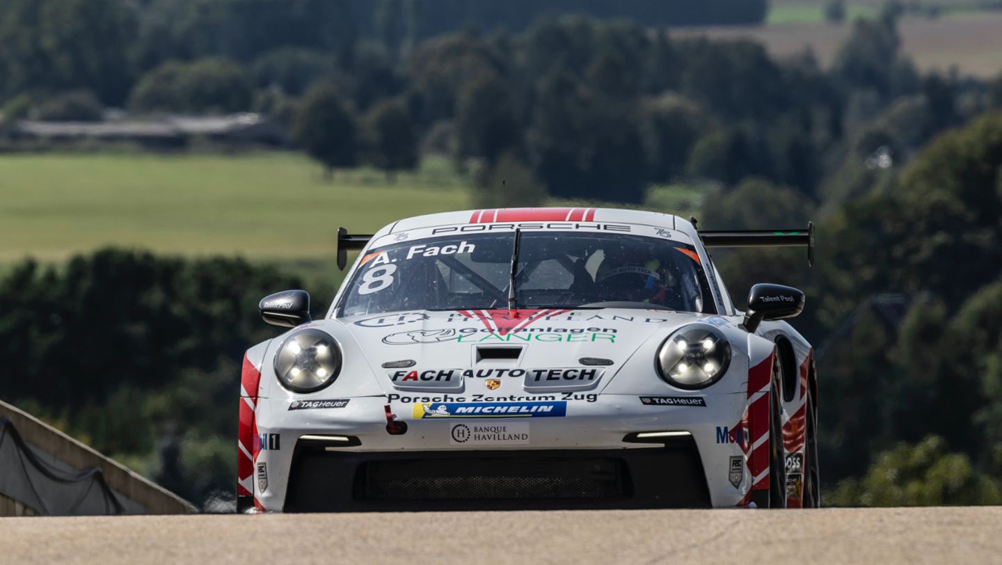 Porsche 911 GT3 Cup, Alexander Fach (CH), Fach Auto Tech, Porsche Carrera Cup Deutschland 2022, Sachsenring (D), 2023, Porsche AG
