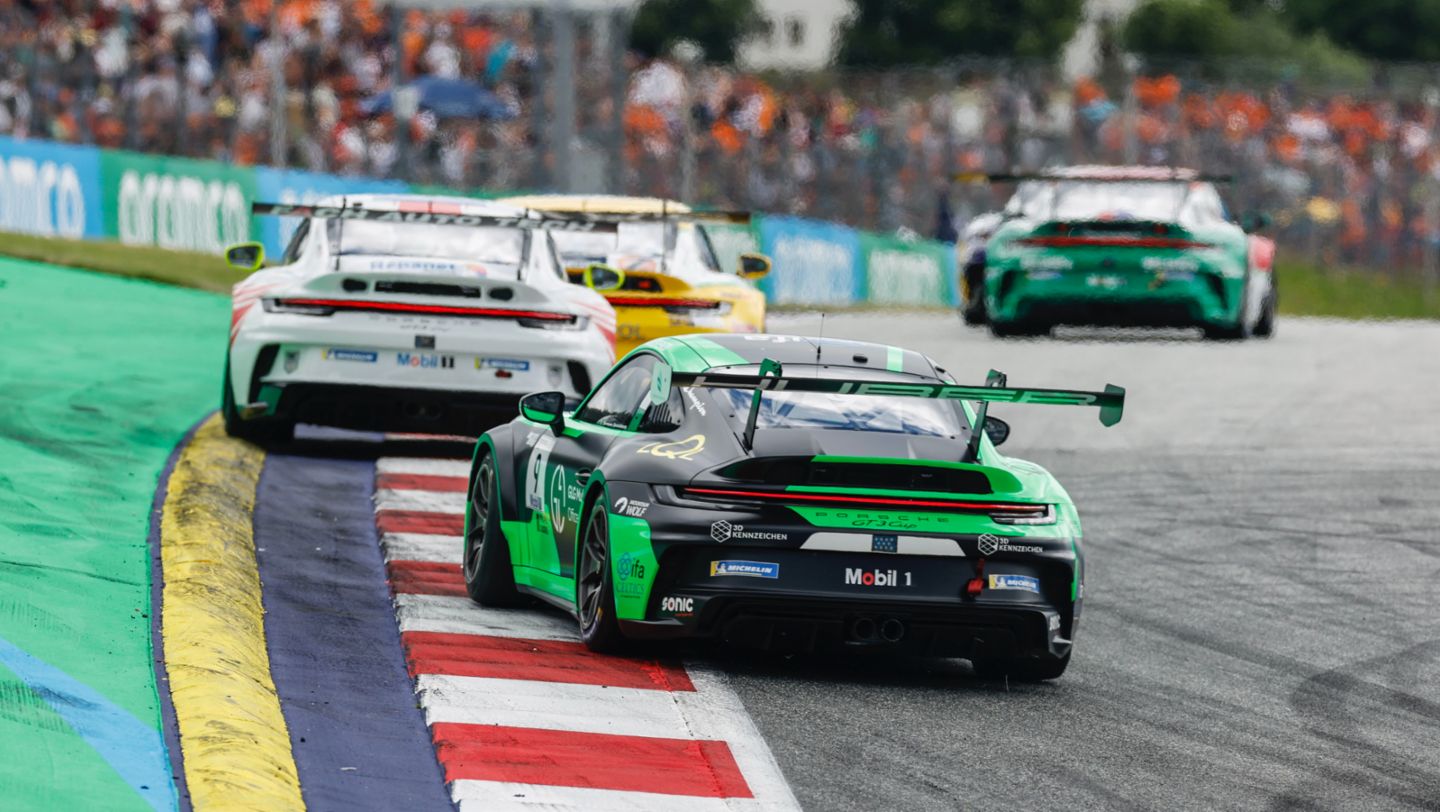 Porsche 911 GT3 Cup, Jorge Lorenzo (E), Team Huber Racing (#9), Porsche Mobil 1 Supercup 2023, Spielberg, Austria, 2023, Porsche AG
