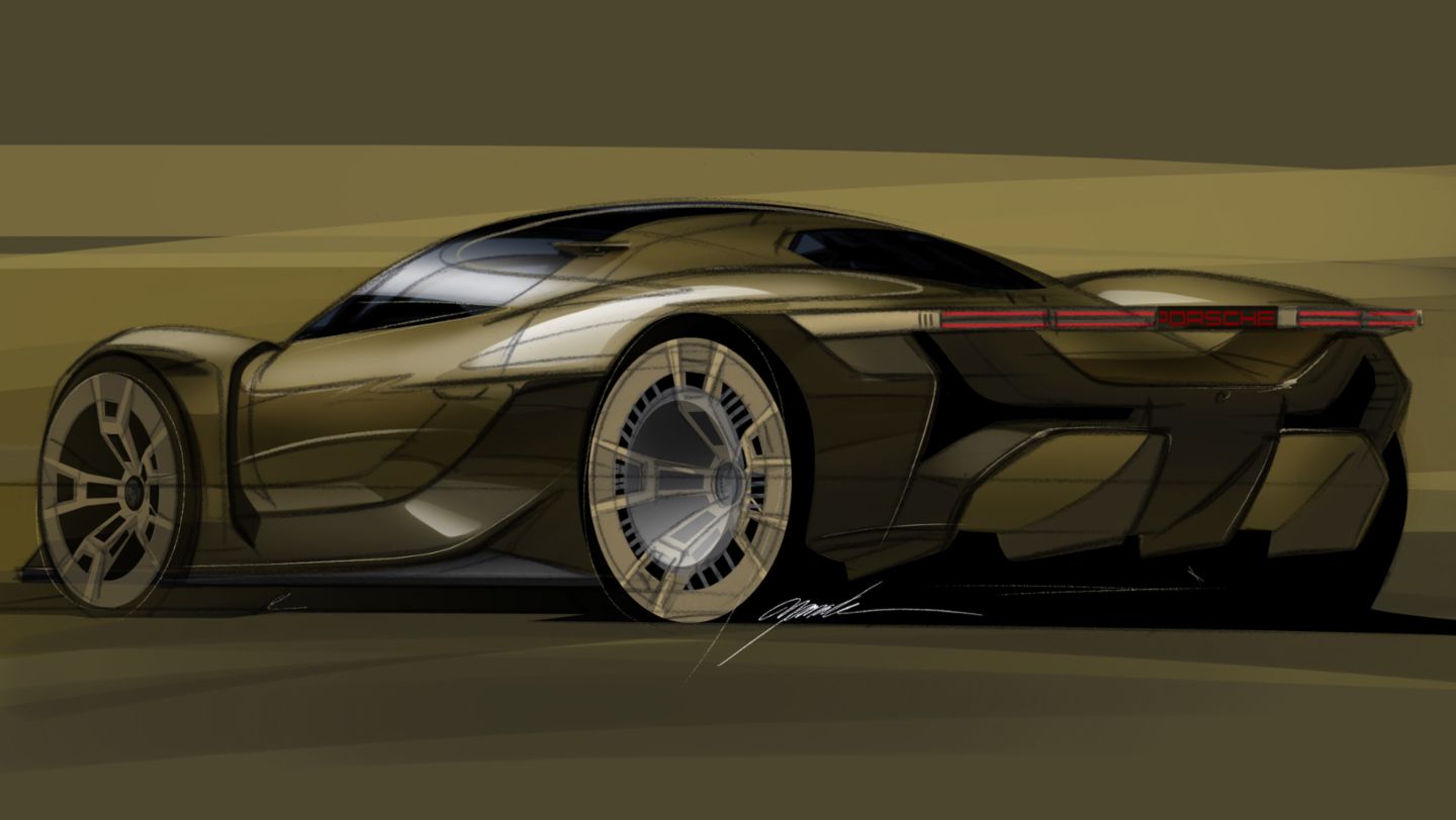 Design Sketch, Porsche Mission X, 2023, Porsche AG