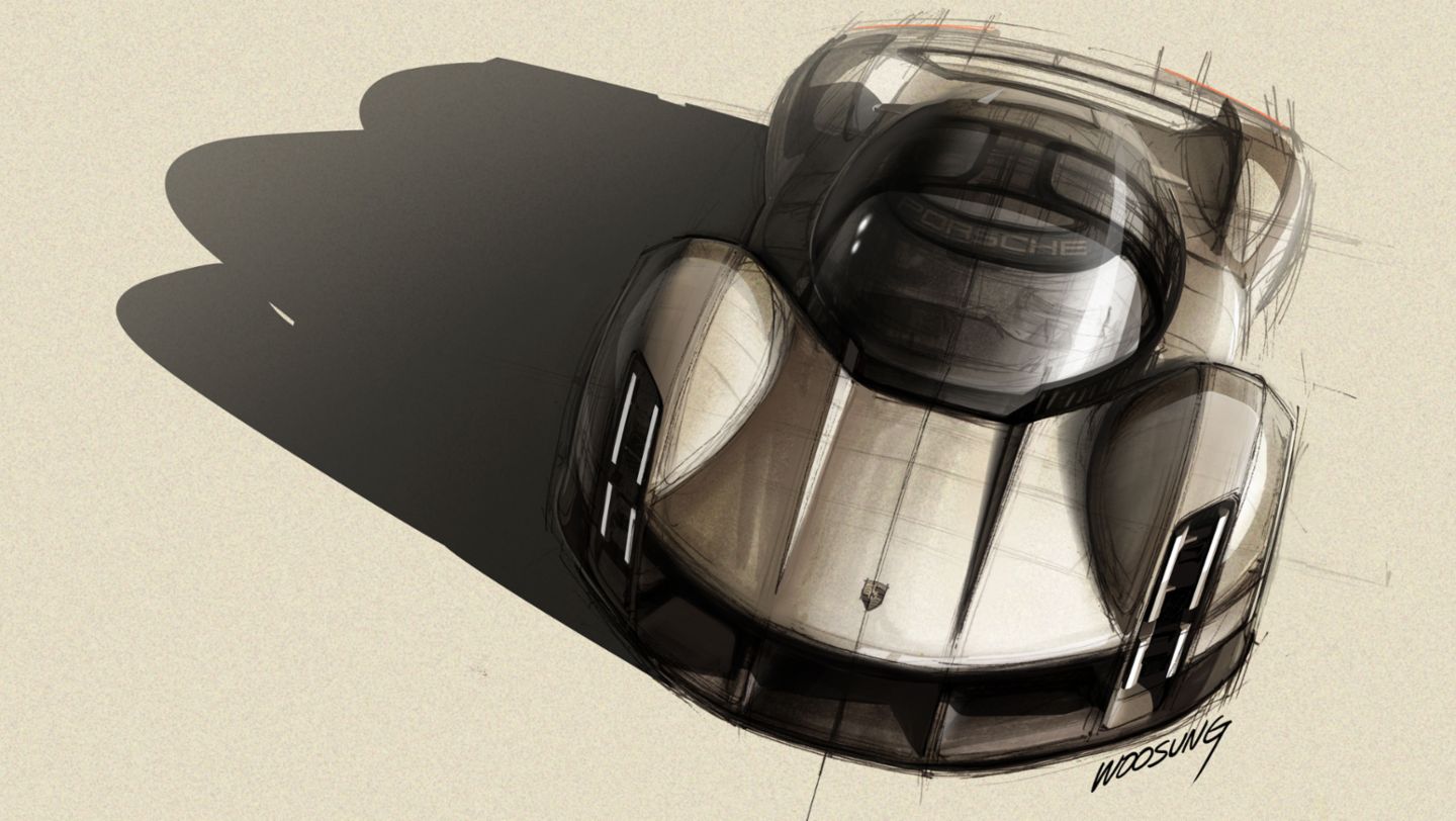 Designskizze, Porsche Mission X, 2023, Porsche AG