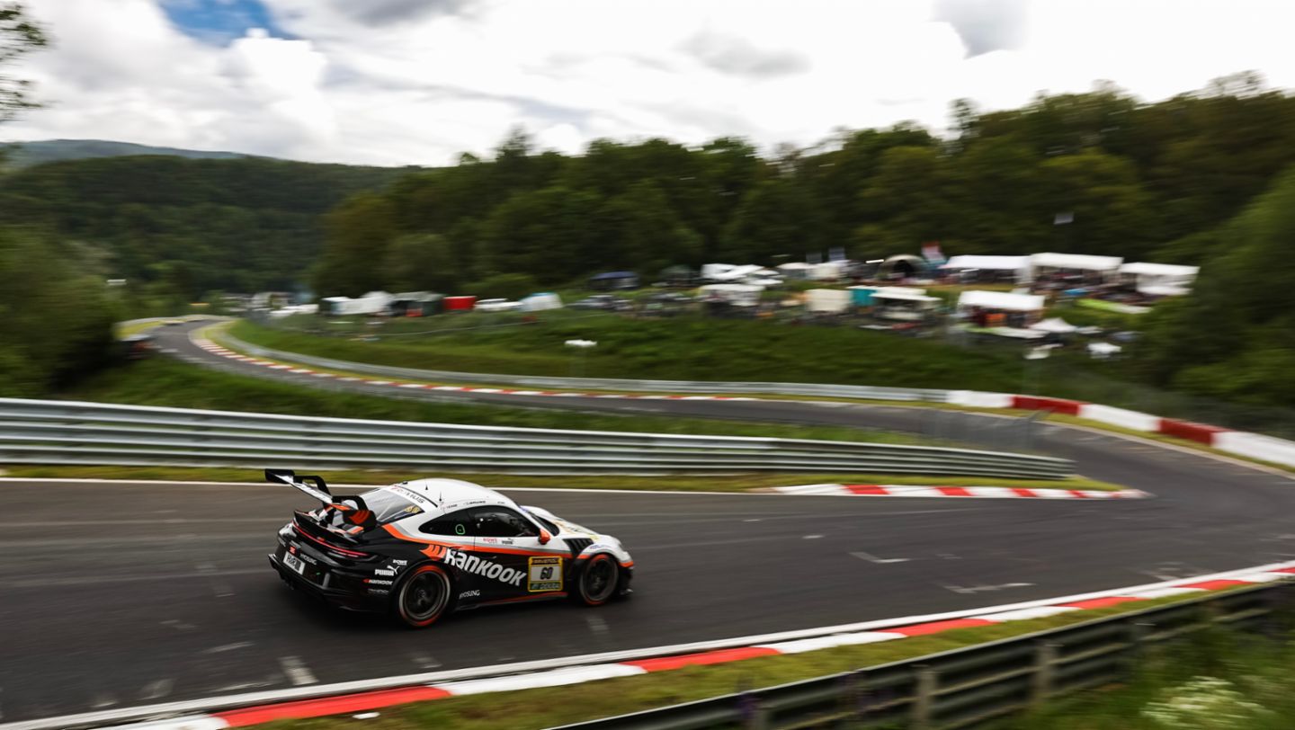 Reacardo Bruins (NL), Steven Cho (CDN), Jongkyum Kim (KOR), Porsche 911 GT3 Cup, Hankook Competition (#60), ADAC 24h Nürburgring Qualifiers, 24-hour race, Nürburgring, Germany, 2024, Porsche AG
