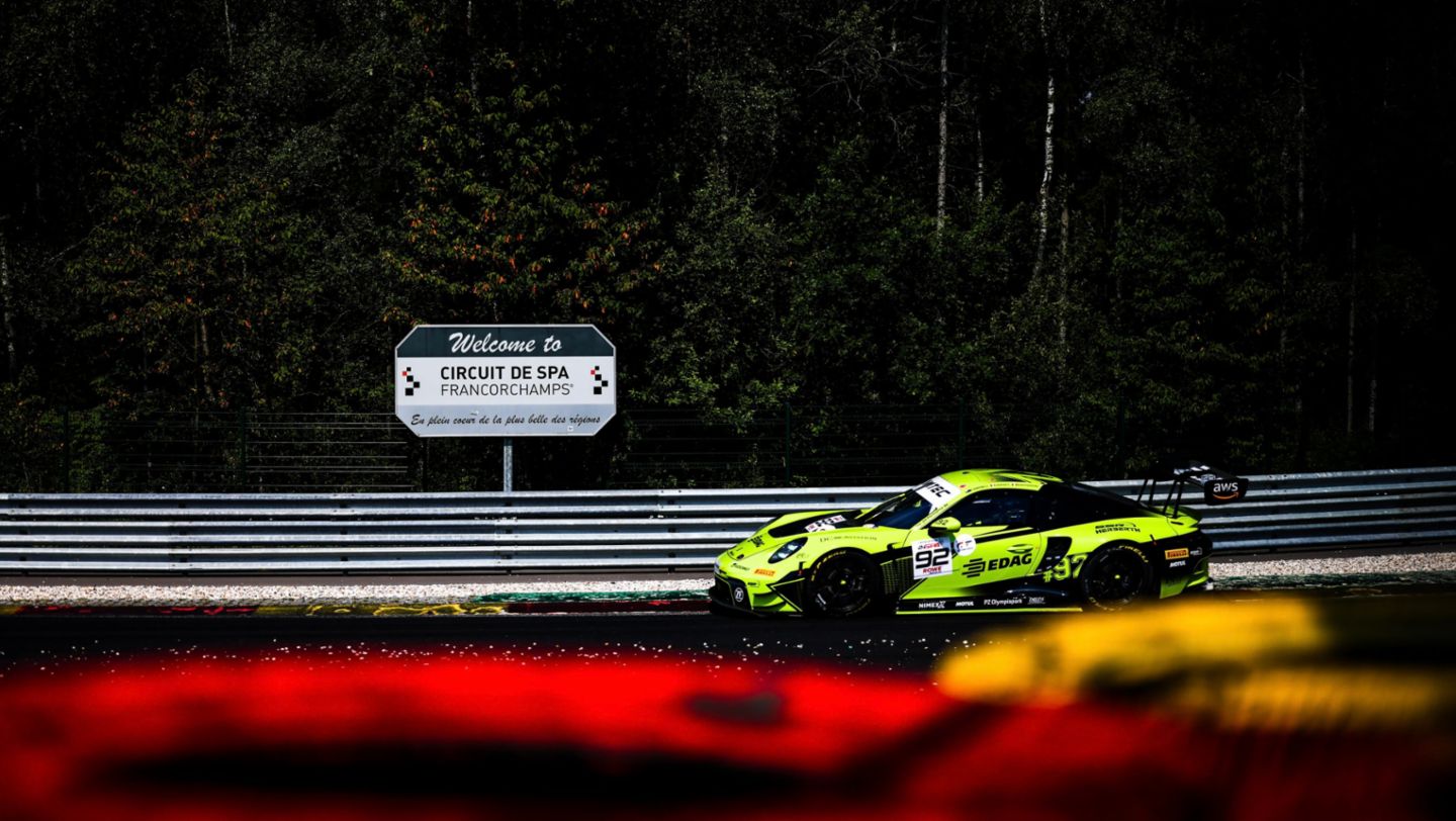 Porsche 911 GT3 R, SSR Herberth (#92), Mathieu Jaminet (F), Matt Campbell (AUS), Frederic Makowiecki (F), 24h Spa-Francorchamps, Superpole, Belgium, 2024, Porsche AG