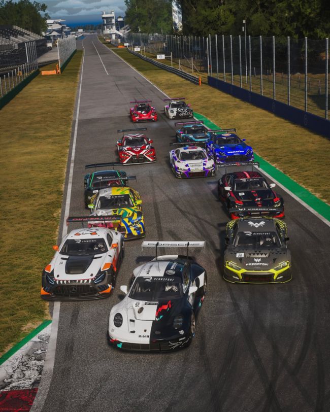Porsche 911 GT3 R, Charlie Collins (UK), Mitchell deJong (USA), Joshua Rogers (AUS), Dayne Warren (AUS), Esports ESL R1, Monza (ITA), Porsche Coanda Esports Racing Team, 2024, Porsche AG