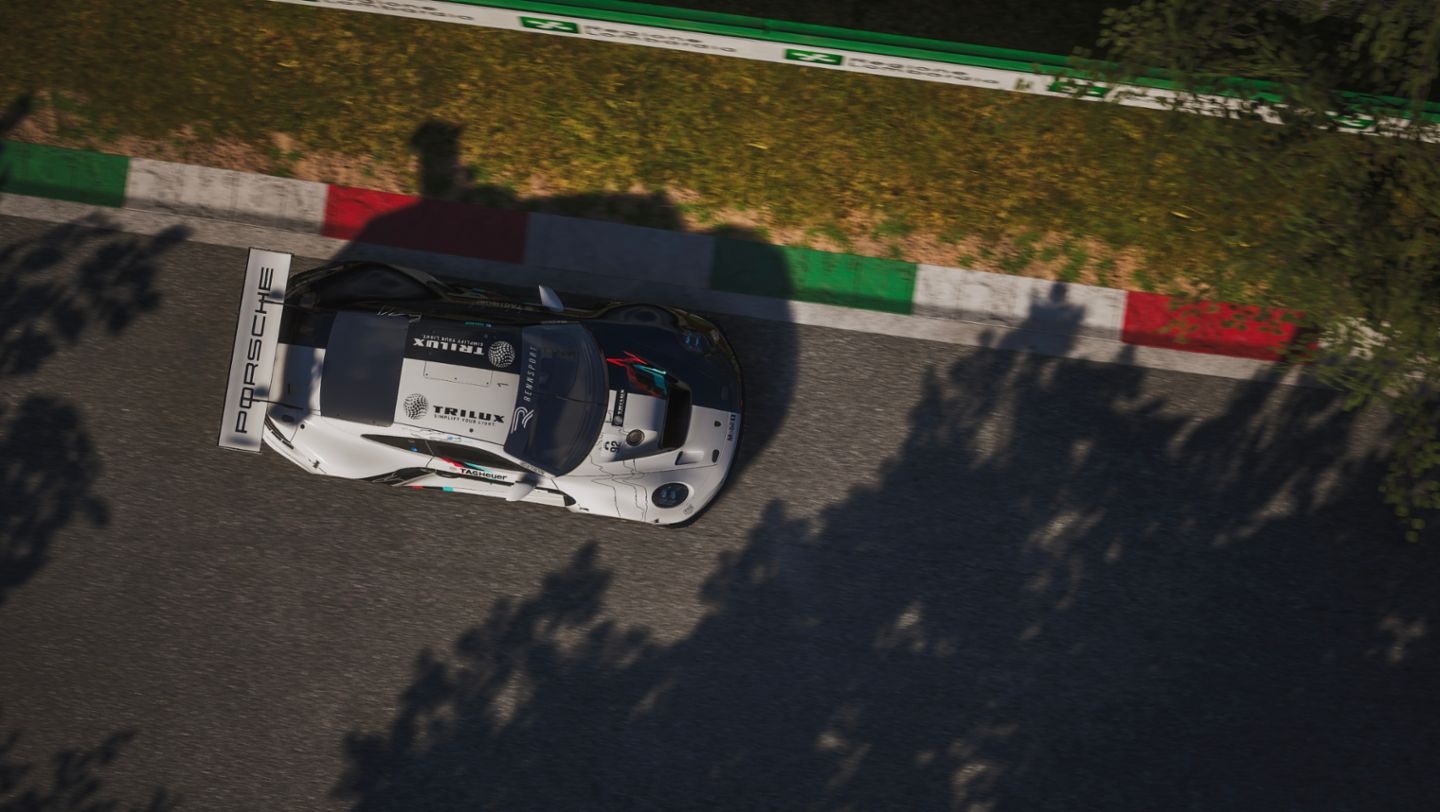 Porsche 911 GT3 R, Charlie Collins (UK), Mitchell deJong (USA), Joshua Rogers (AUS), Dayne Warren (AUS), Esports ESL R1, Monza (ITA), Porsche Coanda Esports Racing Team, 2024, Porsche AG