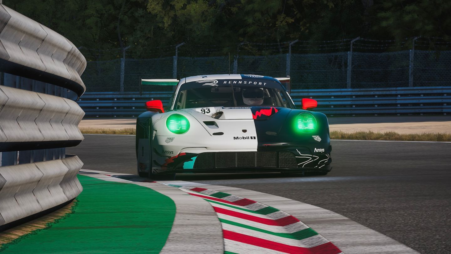 Porsche 911 GT3 R, Charlie Collins (UK), Mitchell deJong (USA), Joshua Rogers (AUS), Dayne Warren (AUS), Esports ESL R1, Monza (ITA), Porsche Coanda Esports Racing Team, 2024, Porsche AG