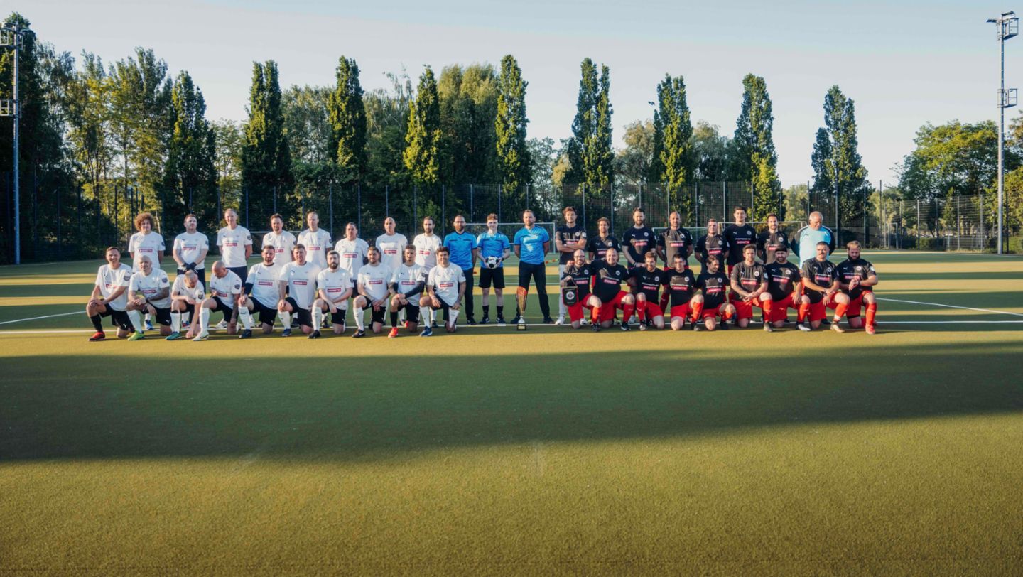 Football match TAG Heuer Formula E team vs. Andretti Formula E team, Berlin, Germany, 2024, Porsche AG