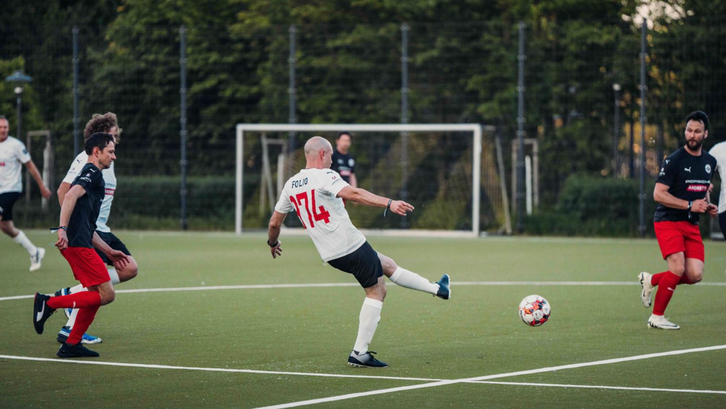 Football match TAG Heuer Formula E team vs. Andretti Formula E team, Berlin, Germany, 2024, Porsche AG