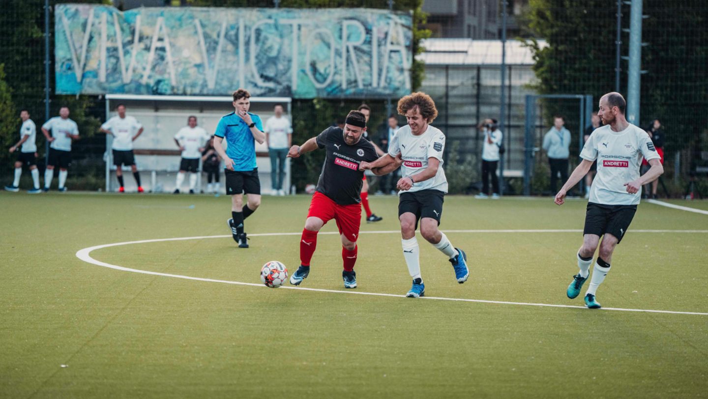 Football match TAG Heuer Formula E team vs. Andretti Formula E team, Berlin, Germany, 2024, Porsche AG