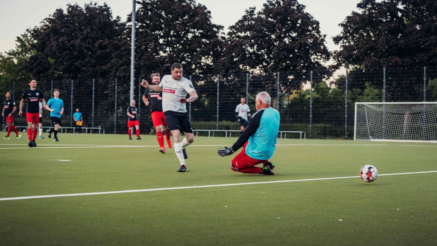 Football match TAG Heuer Formula E team vs. Andretti Formula E team, Berlin, Germany, 2024, Porsche AG