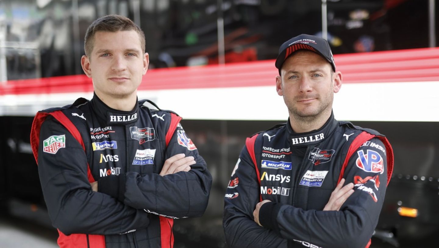 Mathieu Jaminet (F), Nick Tandy (UK), Porsche Penske Motorsport (#6) (l-r), IMSA WeatherTech SportsCar Championship, Race 11, Braselton (USA), 2024, Porsche AG