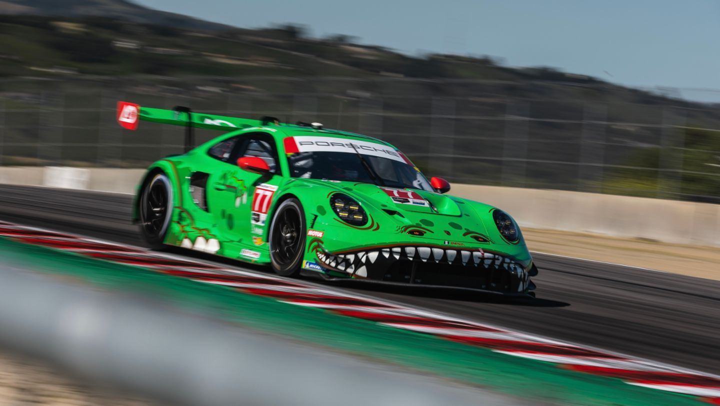 Laurin Heinrich (D), Sebastian Priaulx (UK), Porsche 911 GT3 R, AO Racing (#77), IMSA, 2024, Porsche AG