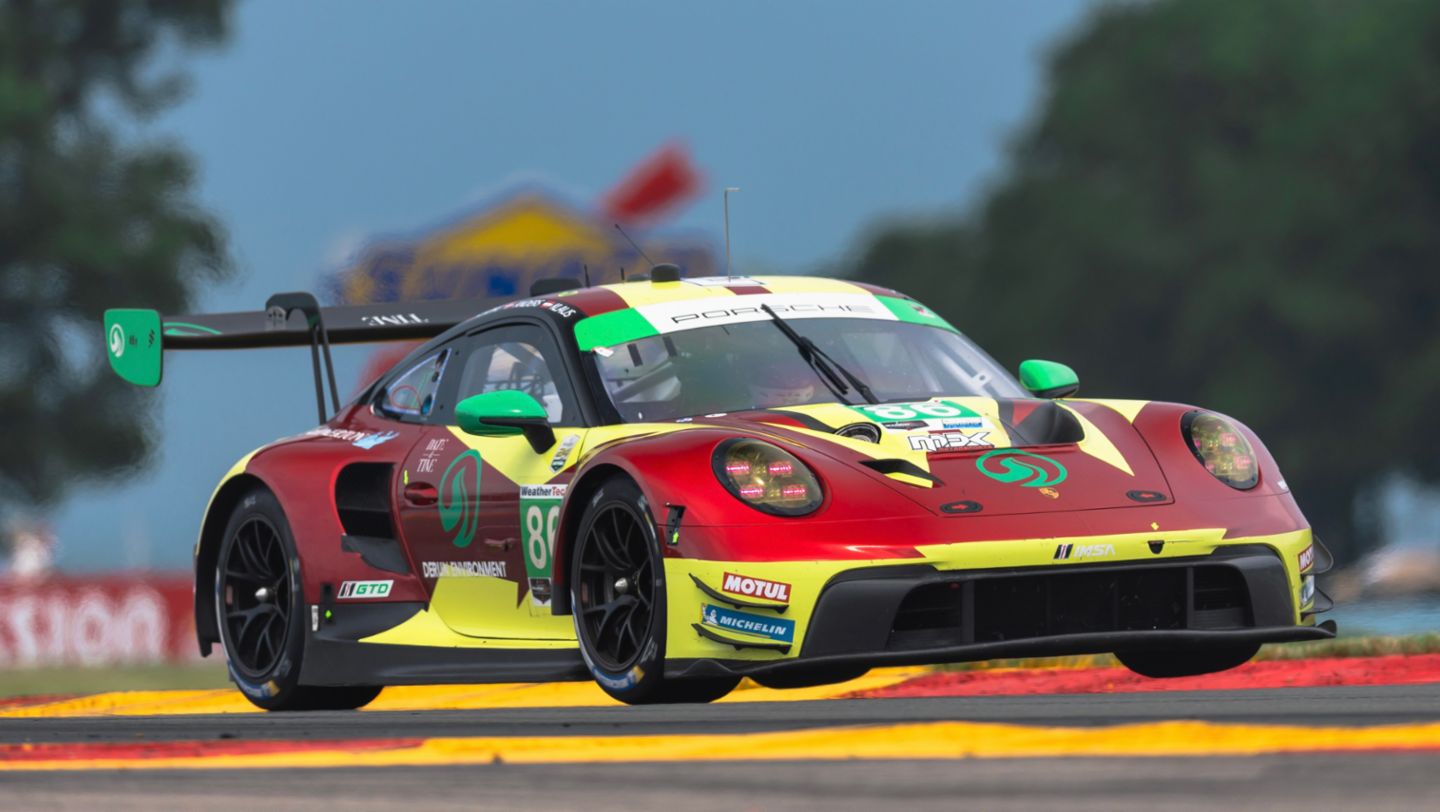 Porsche 911 GT3 R, MDK Motorsports (#86), Anders Fjordbach (DK), Kerong Li (CHN), Road America, USA, 2024, Porsche AG