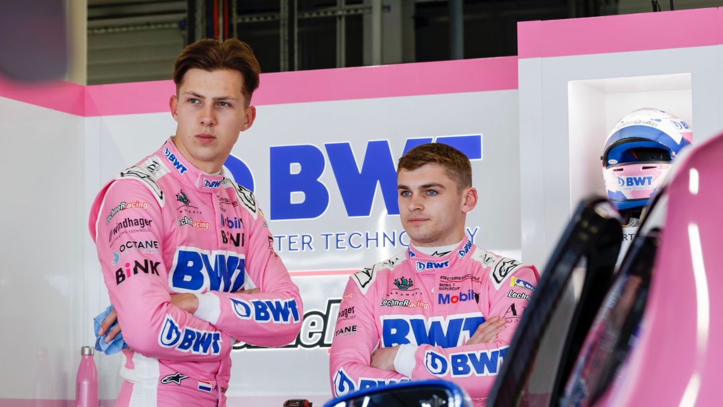 Robert de Haan (NL), Harry King (UK) (l-r), Porsche Mobil 1 Supercup 2024, Imola, Italy, 2024, Porsche AG