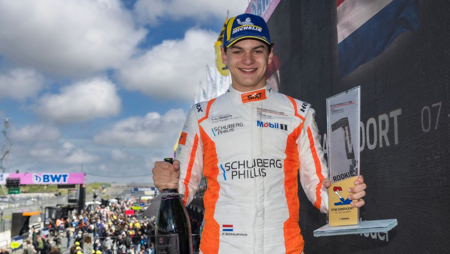Flynt Schuring (NL), Team Proton Huber Competition (#16), Porsche Sixt Carrera Cup, Zandvoort, Niederlande, 2024, Porsche AG