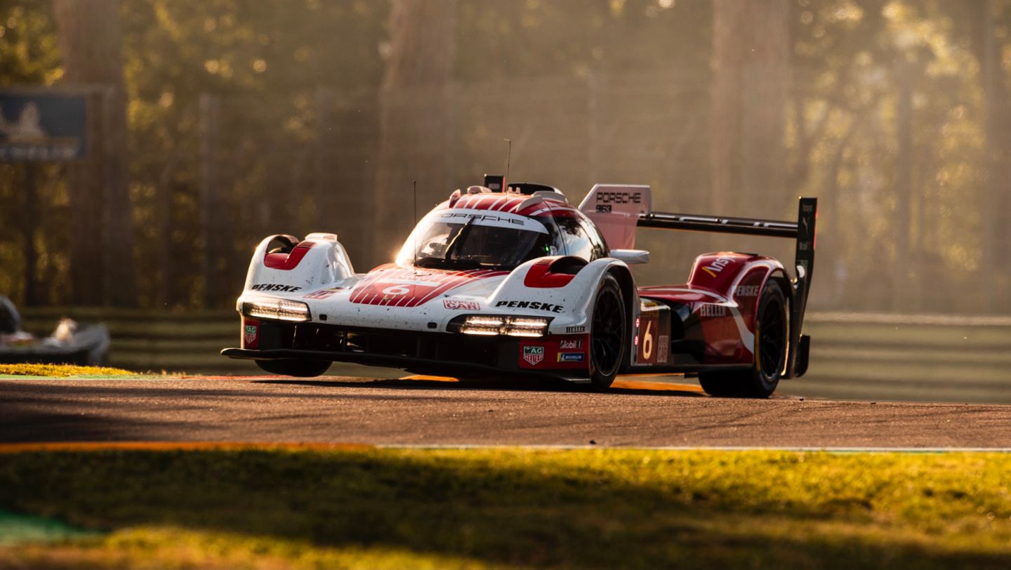 Porsche 963, Porsche Penske Motorsport (nº 6), Kévin Estre (FRA), André Lotterer (ALE), Laurens Vanthoor (BEL), calificación, 6 Horas de Ímola, Campeonato del Mundo de Resistencia FIA (WEC), 2024, Porsche AG
