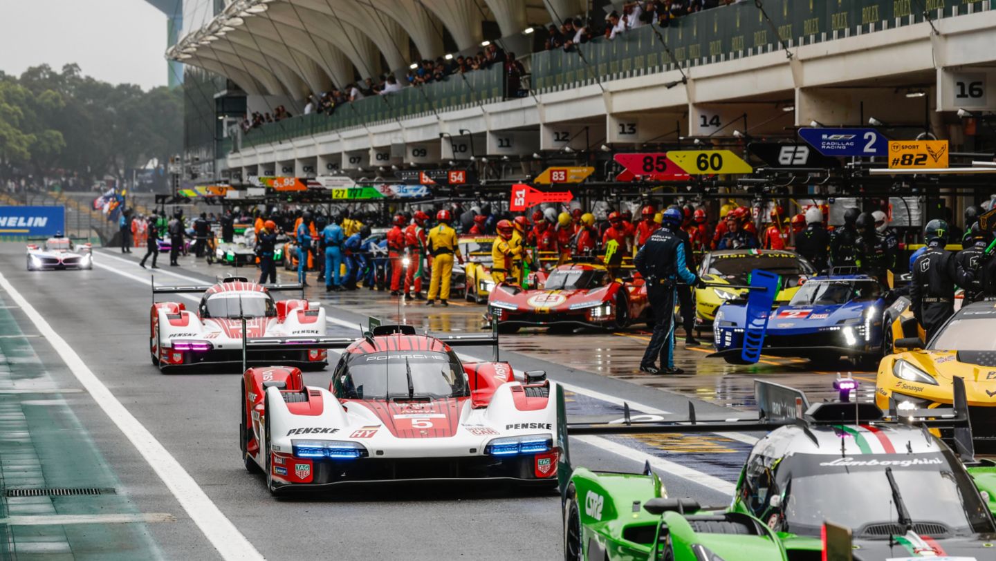 Porsche 963, Porsche Penske Motorsport (#5), Matt Campbell (AUS), Michael Christensen (DK), Frederic Makowiecki (F), WEC, Sao Paulo, Brazil, 2024, Porsche AG