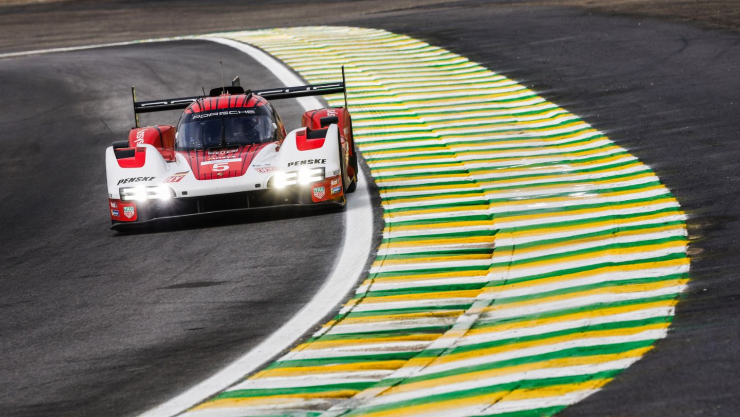 Porsche 963, Porsche Penske Motorsport (#5), Matt Campbell (AUS), Michael Christensen (DK), Frederic Makowiecki (F), WEC, Sao Paulo, Brazil, 2024, Porsche AG