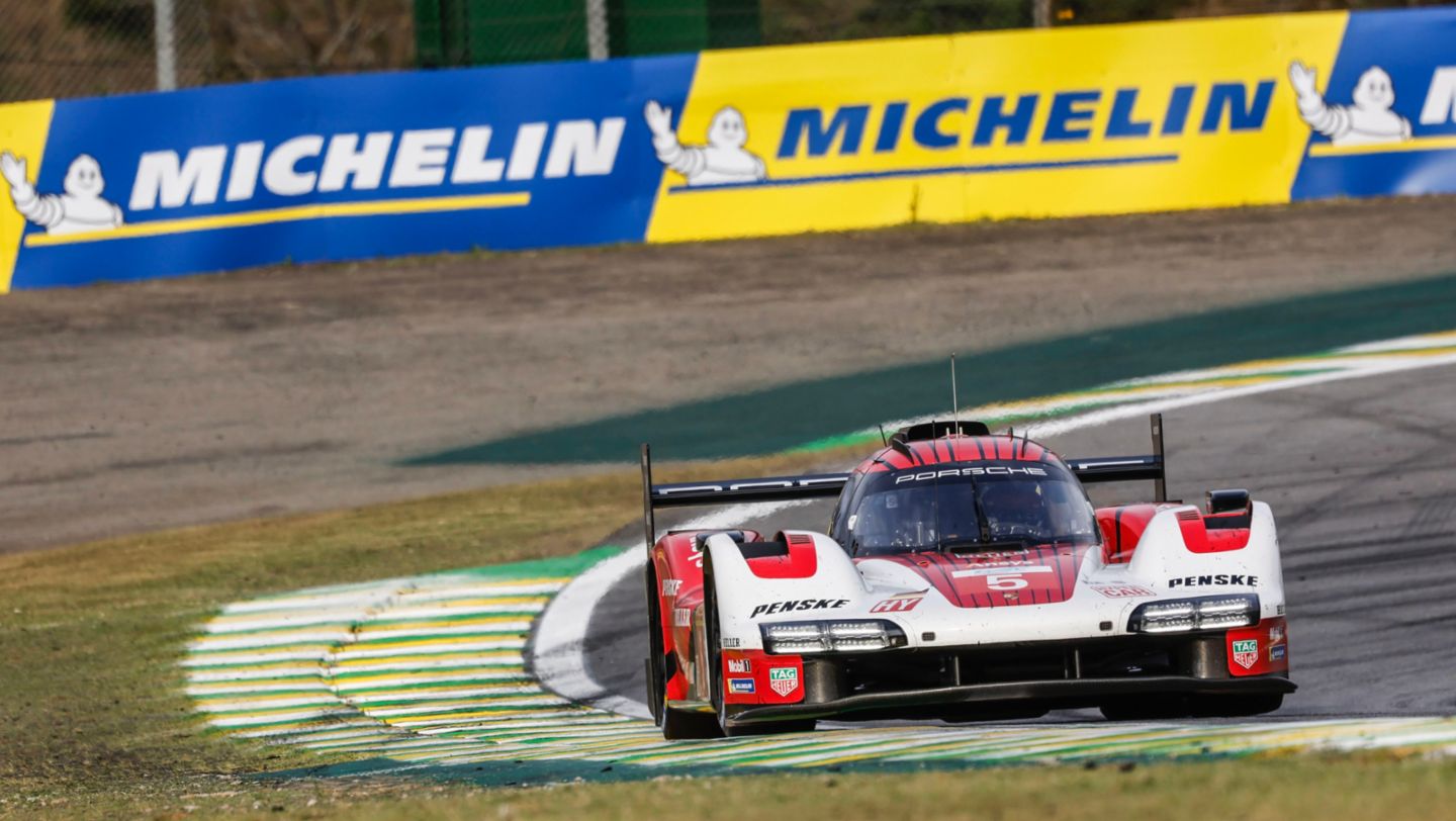Porsche 963, Porsche Penske Motorsport (#5), Matt Campbell (AUS), Michael Christensen (DK), Frederic Makowiecki (F), WEC, Sao Paulo, Brazil, 2024, Porsche AG