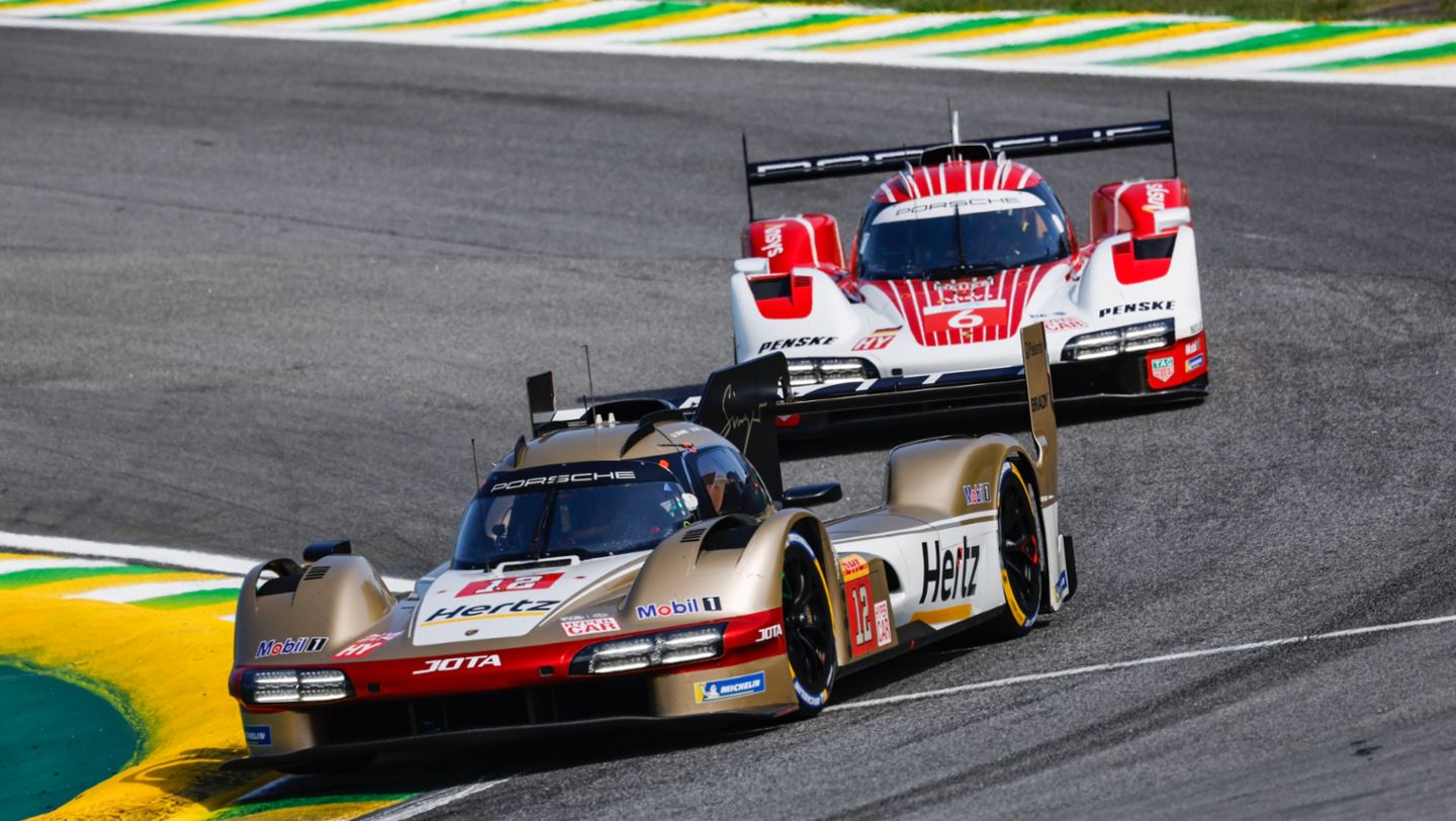 Will Stevens (UK), Calum Ilott (UK), Norman Nato (F), Porsche 963, Hertz Team Jota (#12), Brasilien/Sao Paulo, 2024, Porsche AG