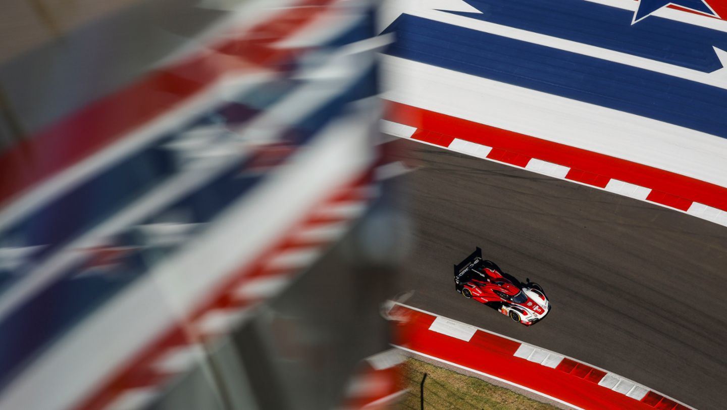 Matt Campbell (AUS), Michael Christensen (DK), Frederic Makowiecki (F), Porsche Penske Motorsport (#5), Porsche 963, Race 6, FIA WEC, Austin, USA, 2024, Porsche AG