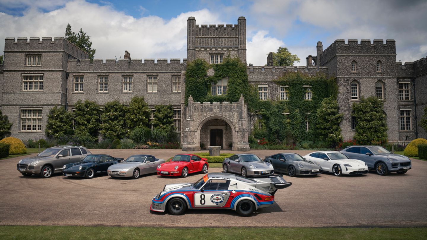 911 Carrera RSR Turbo 2.1, Cayenne Turbo, 911 Turbo 3.3, 944 Turbo Cabriolet, 911 Turbo (993), 911 Turbo S (996), 911 Carrera GTS, Taycan Turbo (2023), Cayenne Coupé Turbo E-Hybrid with GT package, Goodwood Festival of Speed, 2024, Porsche AG