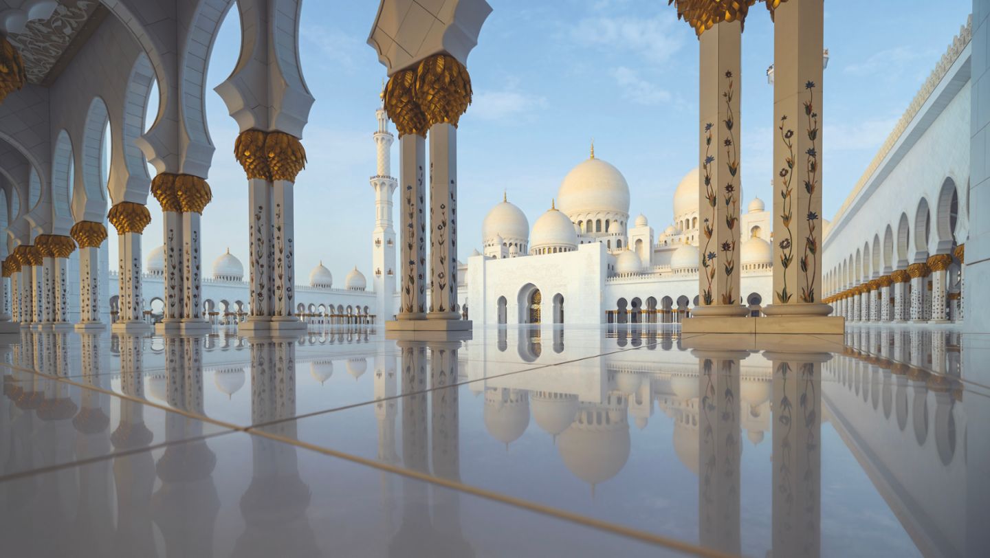 Gran mezquita Jeque Zayed, Abu Dabi, Emiratos Árabes Unidos, 2024, Porsche AG