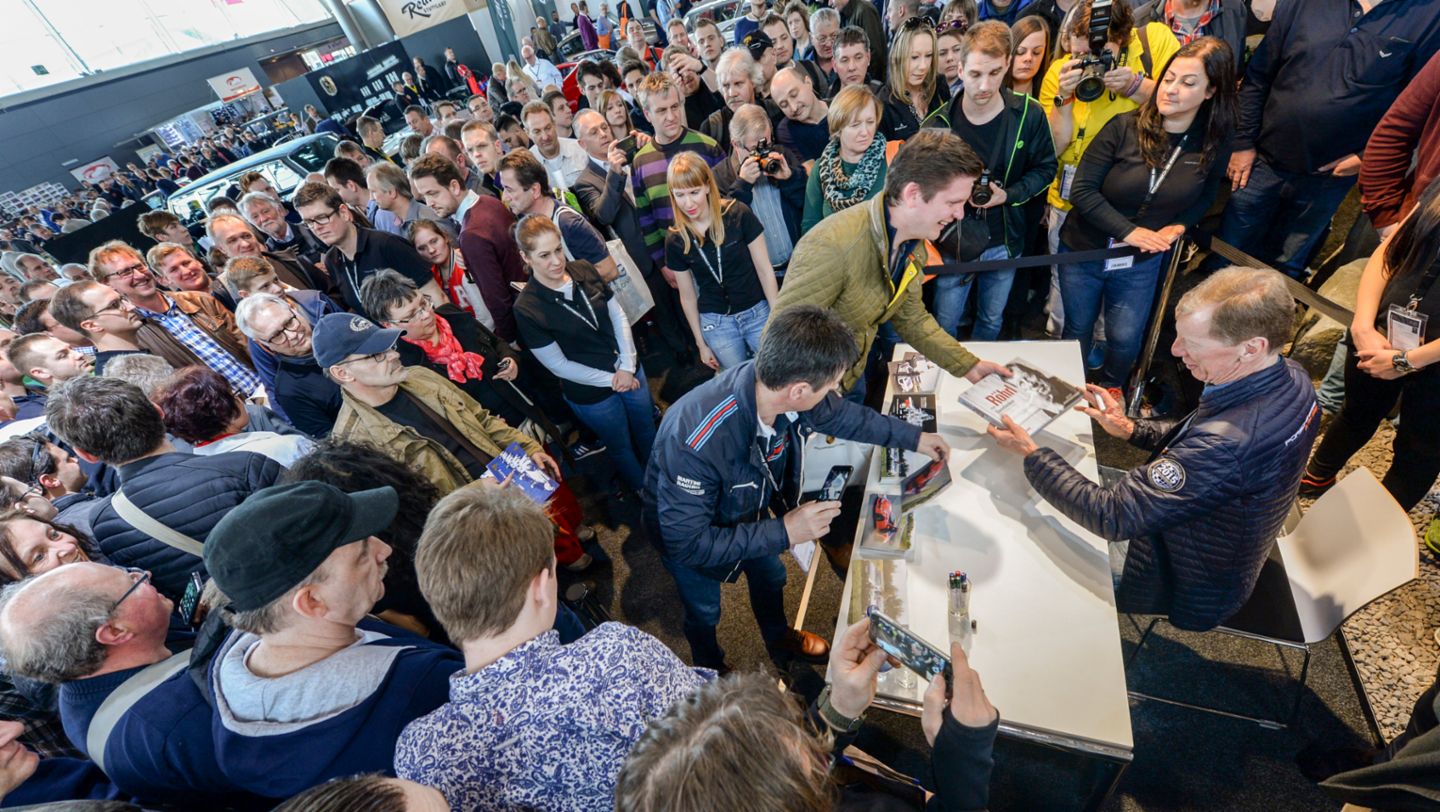 Walter Röhrl (r), Retro Classics, Stuttgart, Germany, 2017, Porsche AG