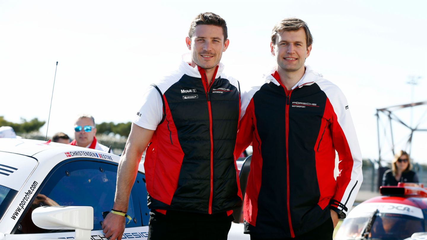 Kévin Estre, Michael Christensen, l-r, Le Castellet, Prolog, FIA WEC, 2018, Porsche AG
