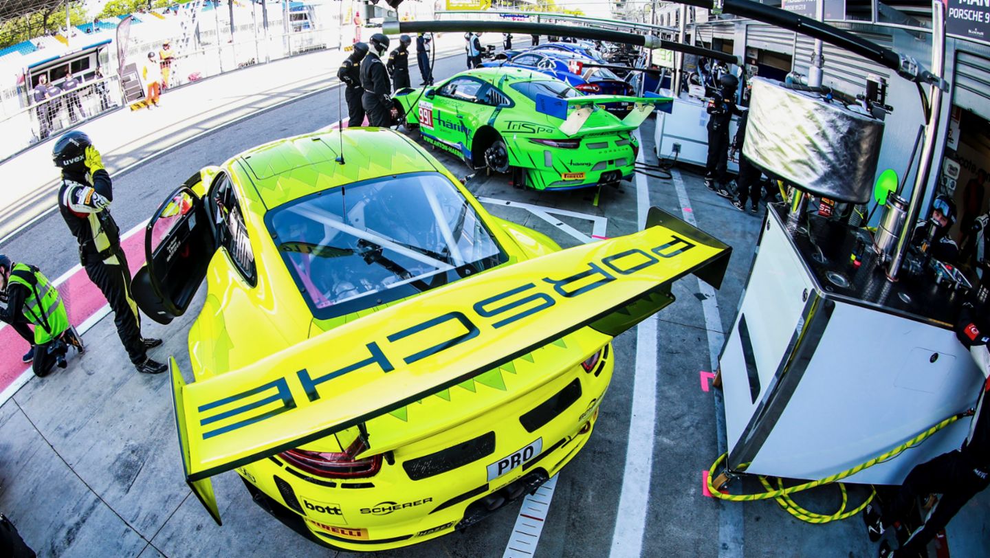911 GT3 R, Manthey-Racing, Herberth Motorsport, l-r, Blancpain GT Series Endurance Cup, Monza, 2018, Porsche AG