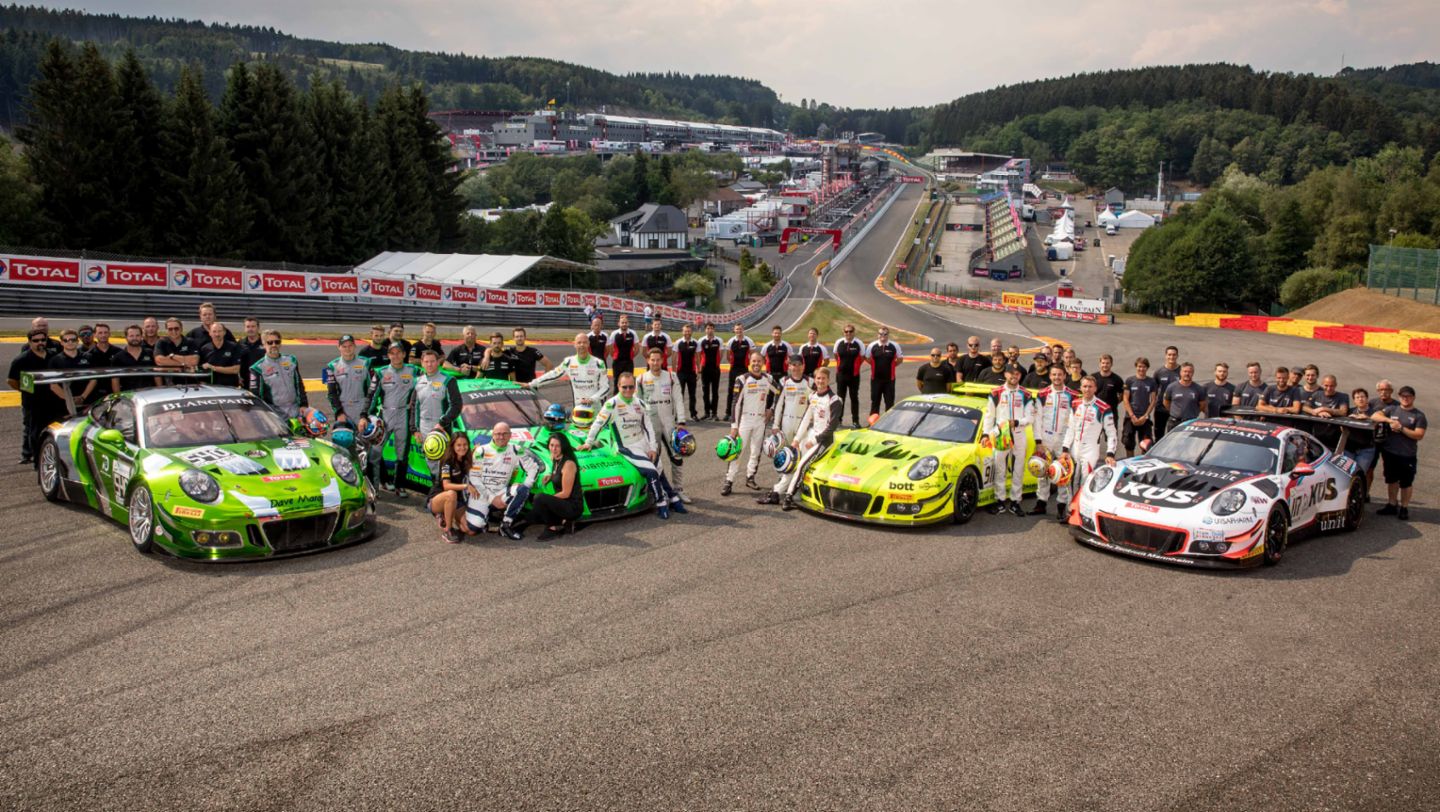 Porsche 911 GT3 R, Practice, 24 hours of Spa, Spa-Franchorchamps, 2018, Porsche AG