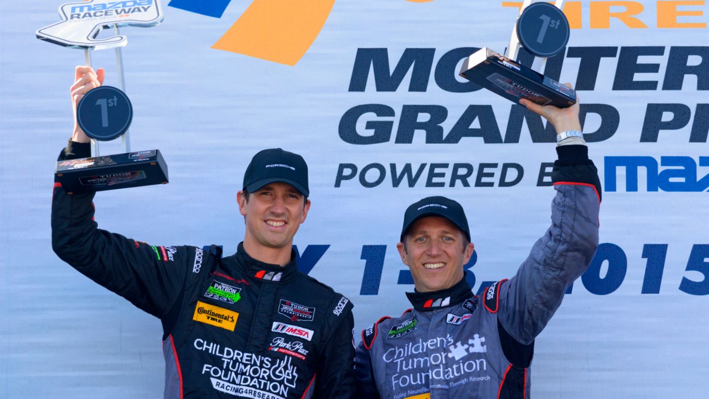 Patrick Lindsey, Spencer Pumpelly, drivers, Laguna Seca 2015, Porsche AG