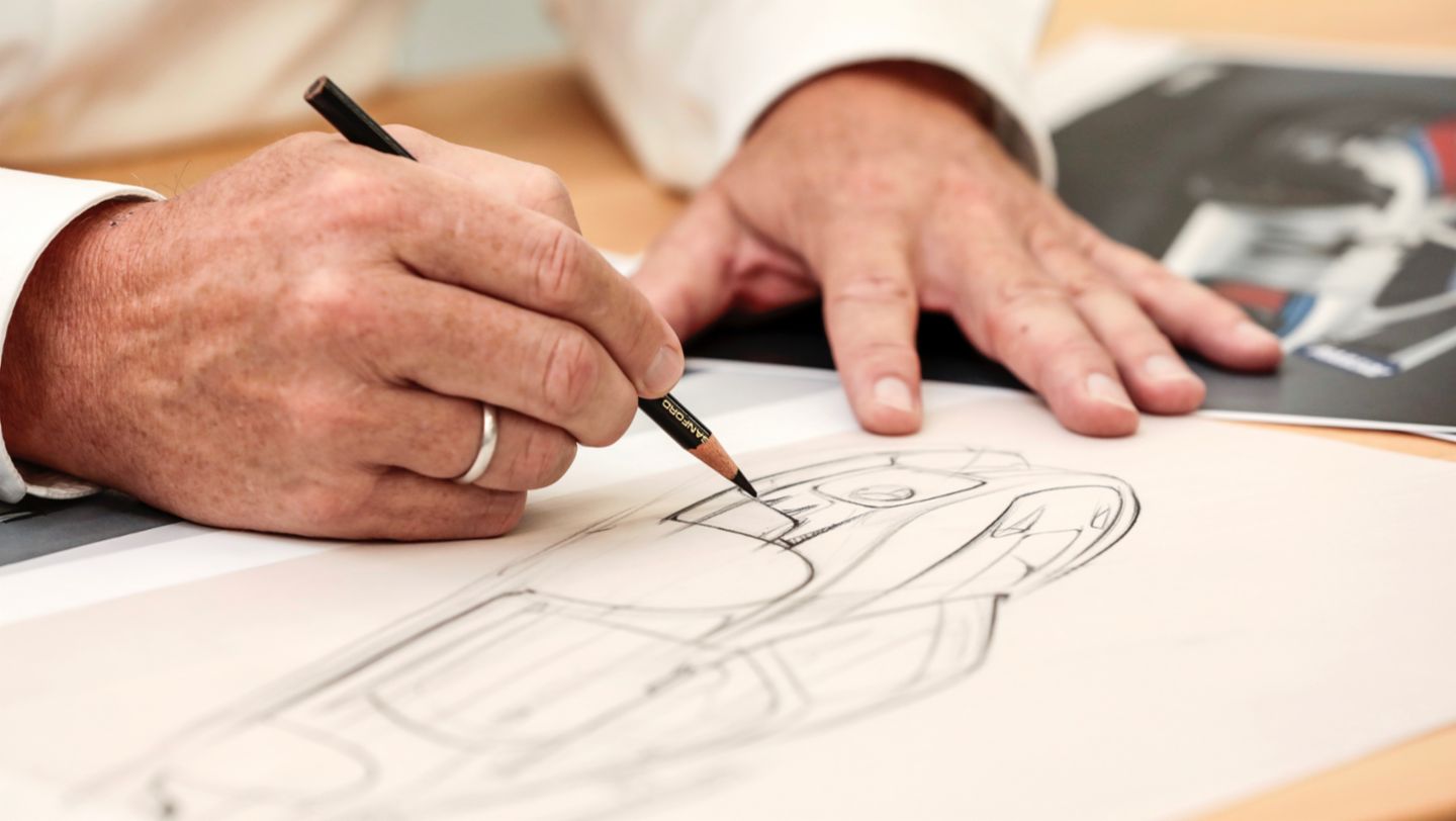 Drawing of the Porsche 935, 2019, Porsche AG