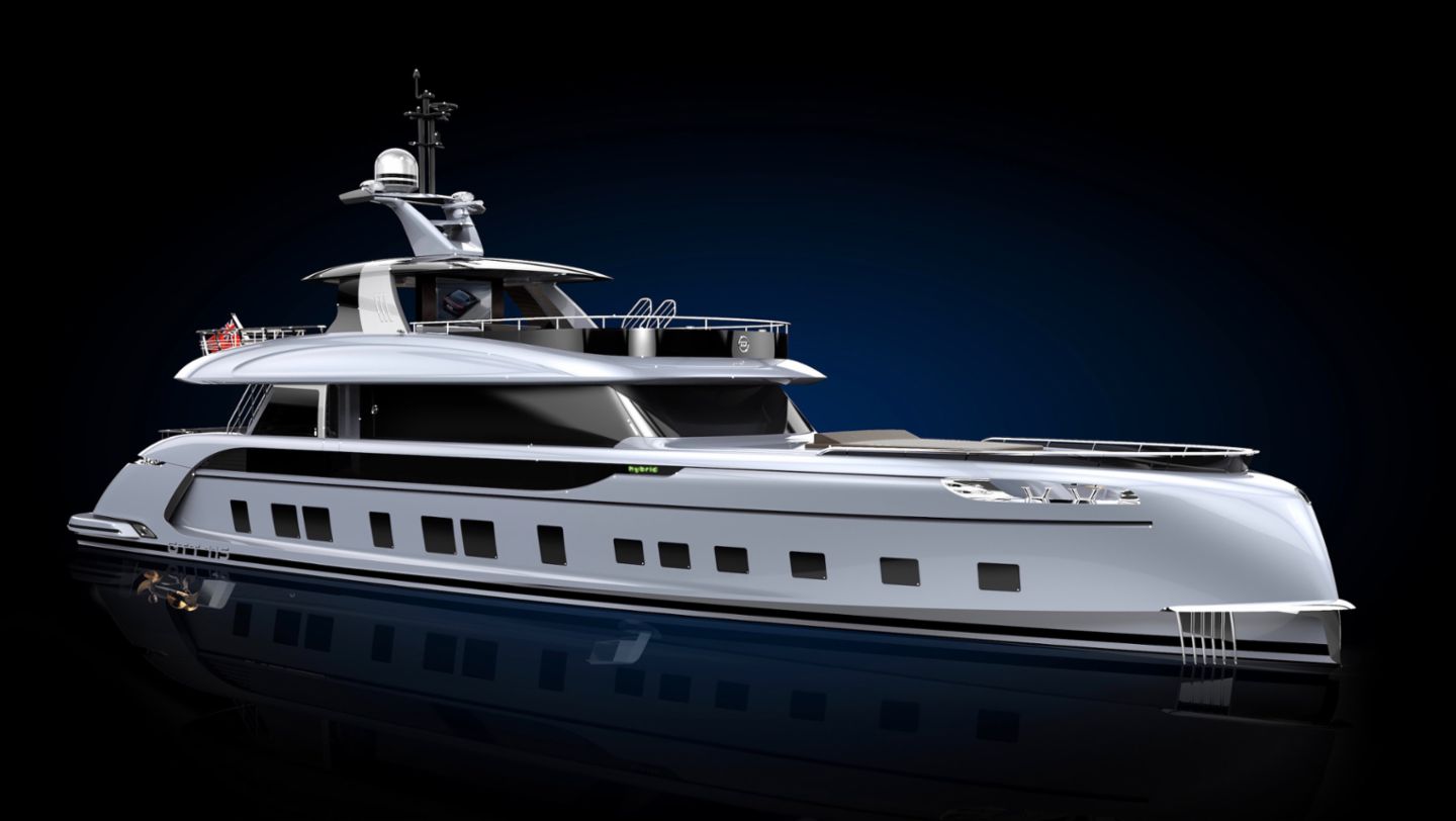 Hybridyacht GTT (Gran Turismo Transatlantic) 115, 2017, Porsche AG