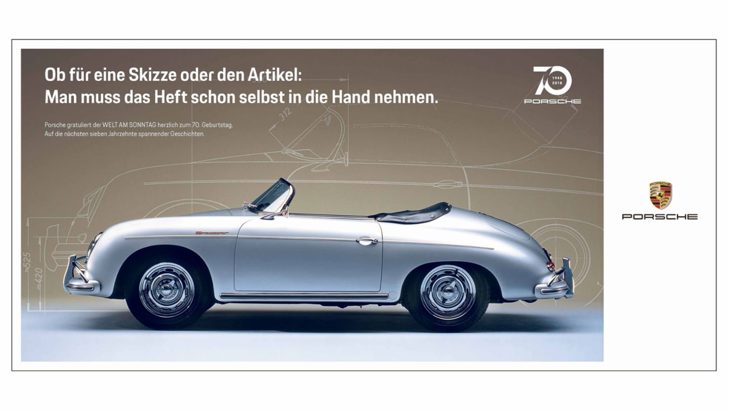 Printkampagne: Porsche und Welt am Sonntag in Aktion vereint, 2018, Porsche AG