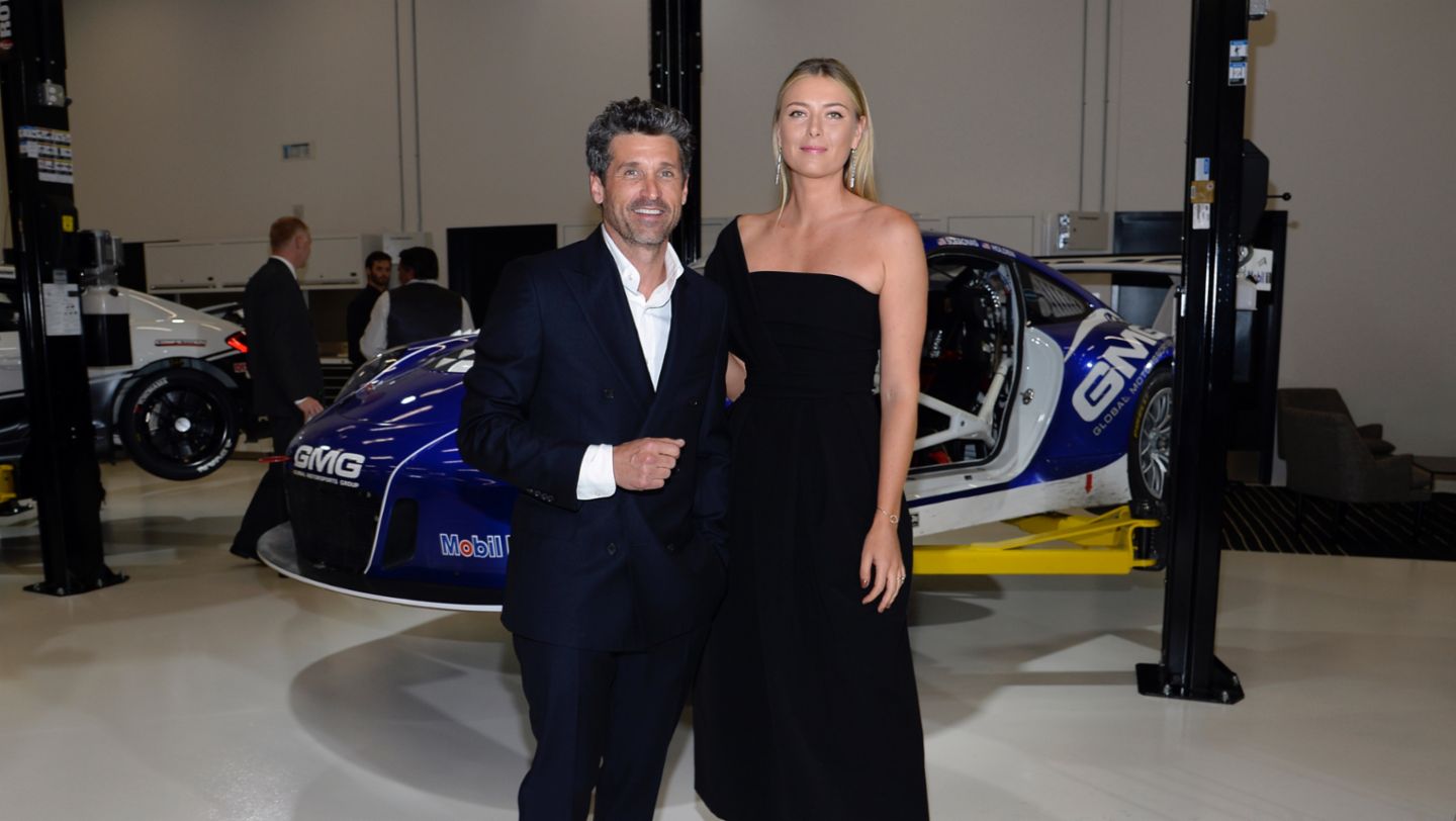 Patrick Dempsey, Maria Sharapova, brand ambassador, l-r, Porsche Experience Center, Los Angeles, 2016, Posche AG