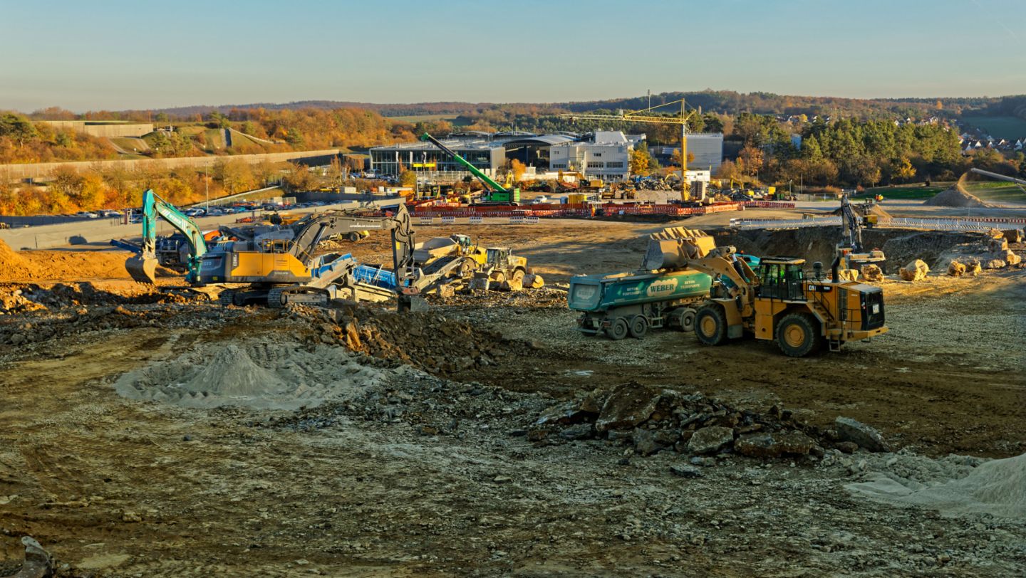 Bau der Südanbindung, Entwicklungszentrum Weissach, 2018, Porsche AG