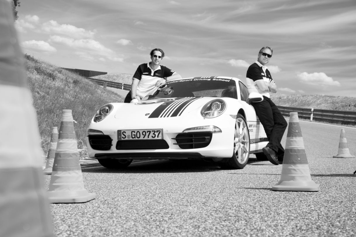 Porsche Instructors Carsten Dreses (left), Klaus-Peter Krüger