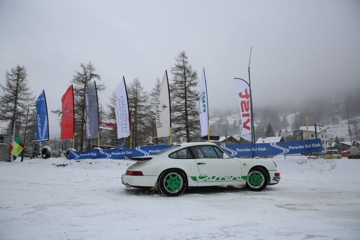 Renato Bicciato durante la prova auto nella Pista di Pragelato